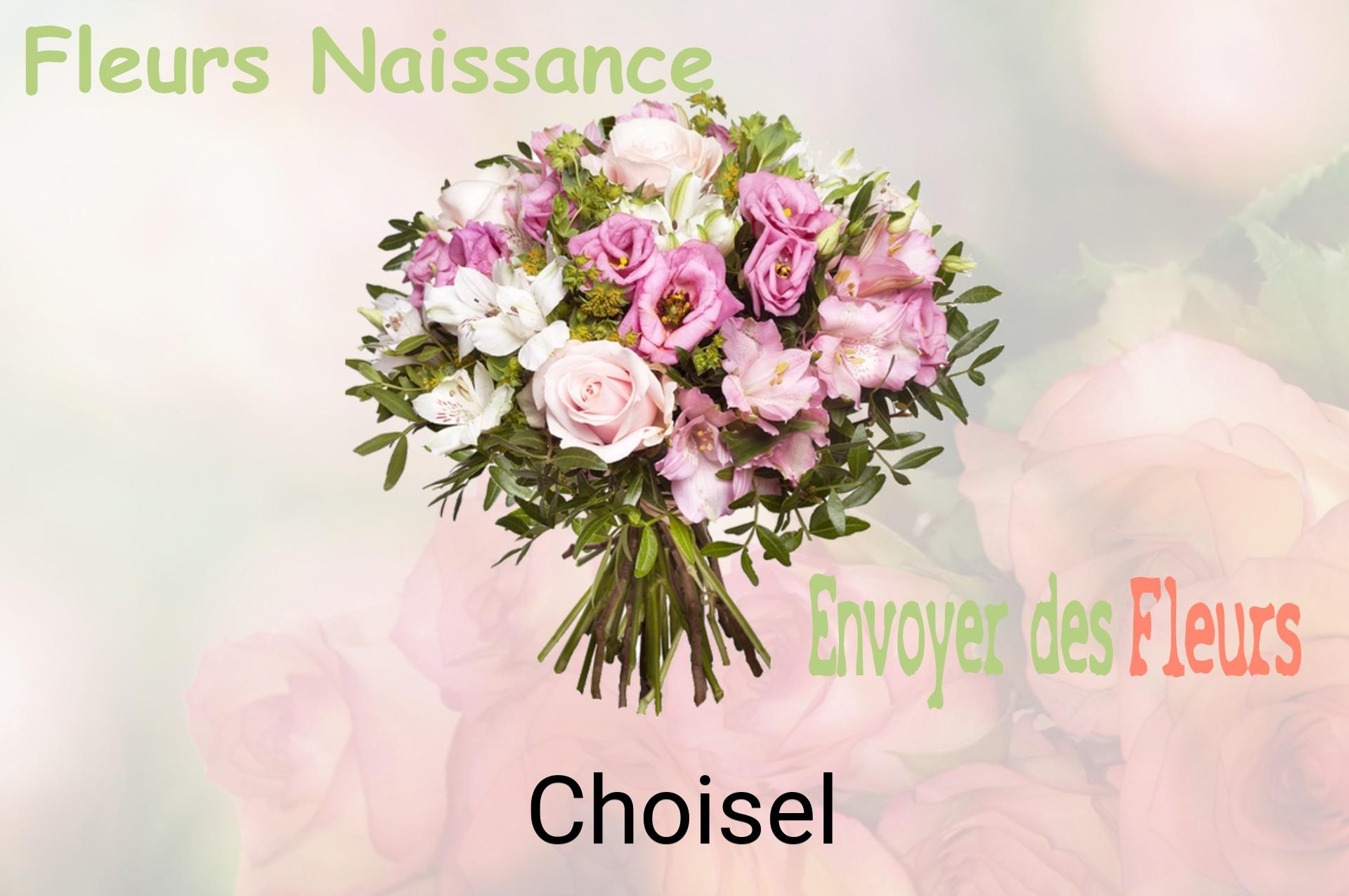 Bouquet de fleurs de naissance livré à Choisel