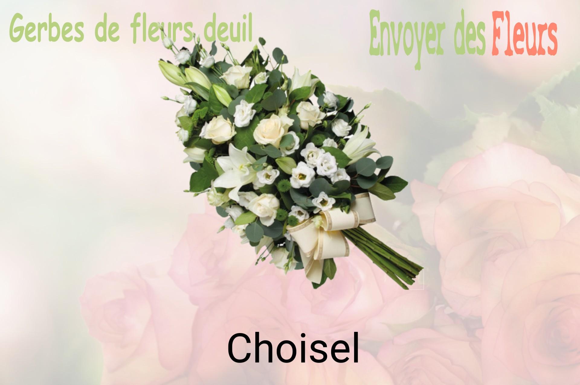 Gerbe de fleurs de deuil livrée à Choisel
